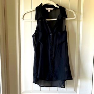 Sheer black sleeveless shirt